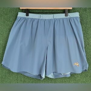 Tracksmith Off Roads Blue Biker Short Lined Running Shorts Men’s Size Large